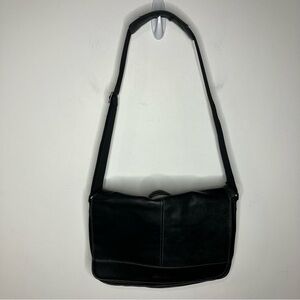 Reaction Kenneth‎ Cole black leather briefcase laptop bag